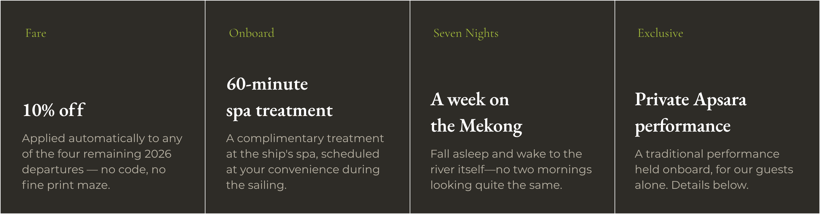 Four reasons to book this week 